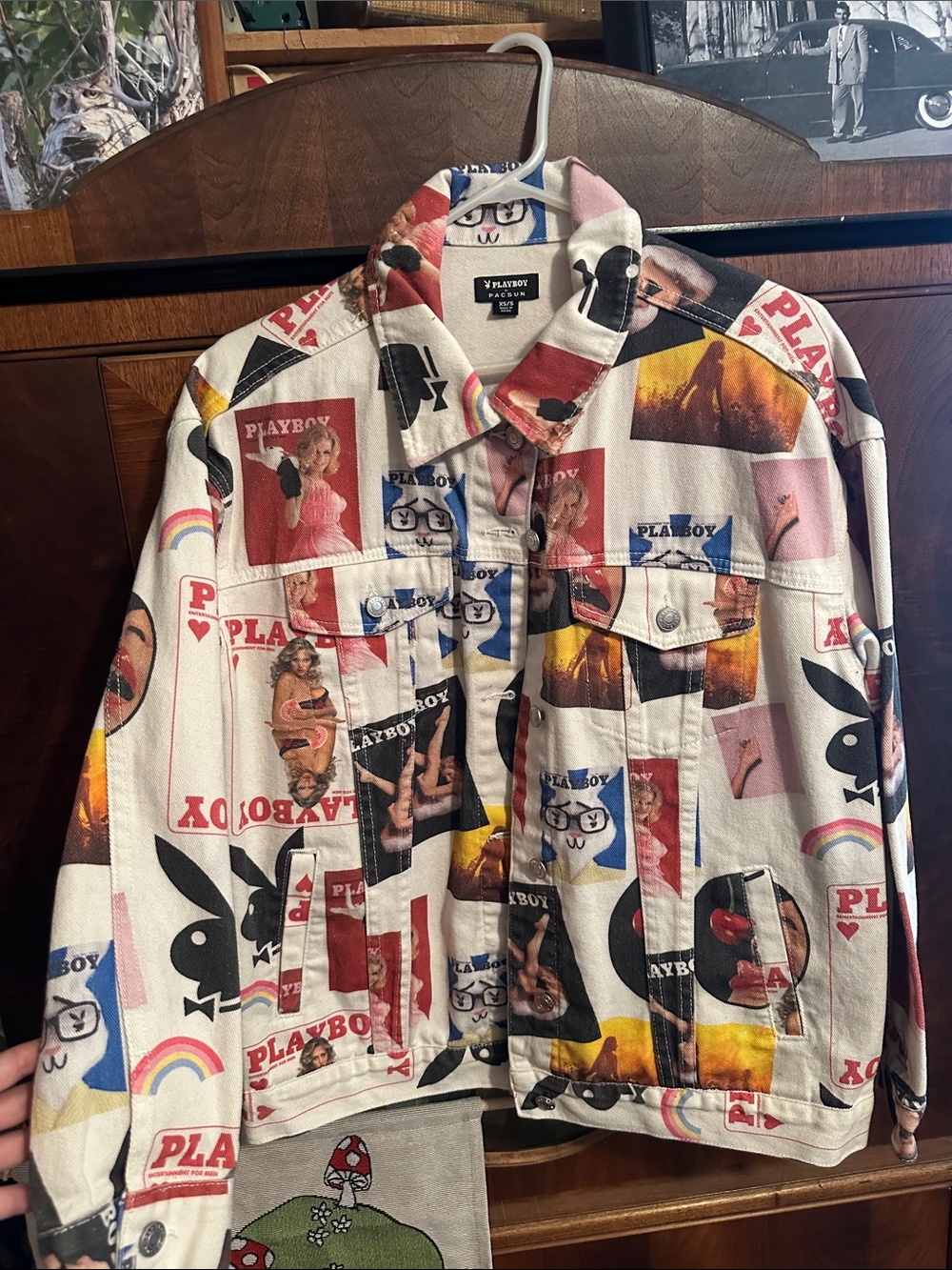 Playboy Printed Patchwork Denim Jacket - Multicolor